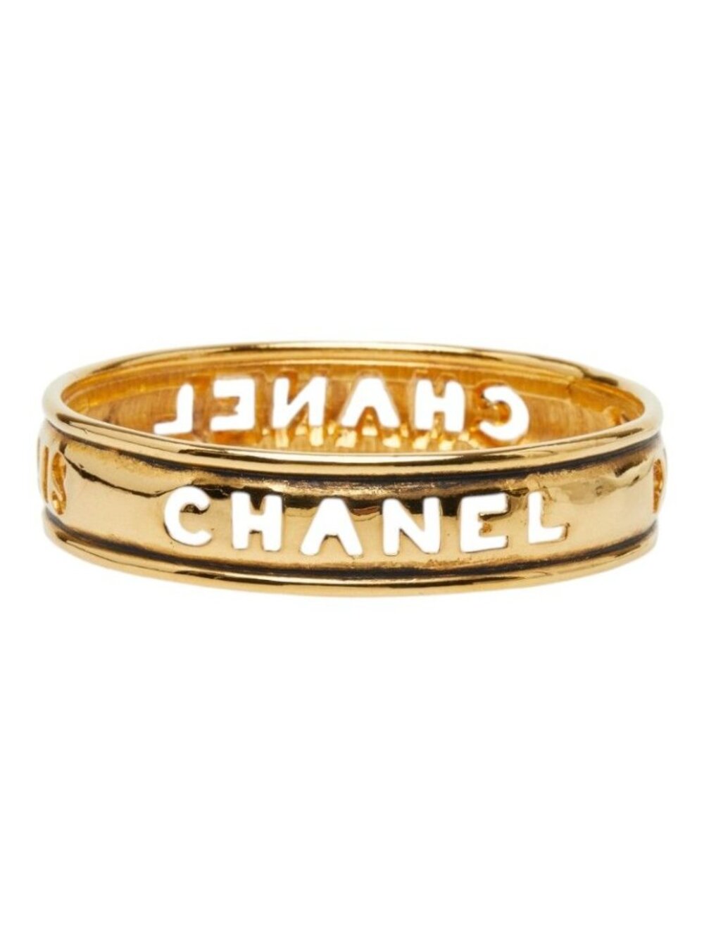 Chanel Logo Bangle Gold Plated 1- Bracelet - Picture 3 of 6
